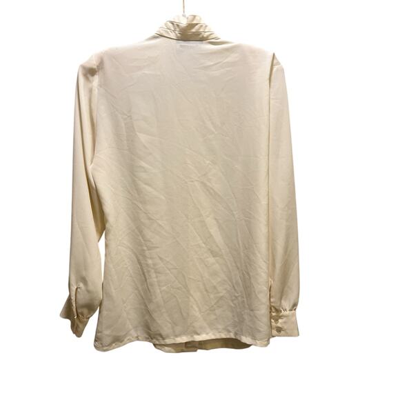 Vintage Pendelton Cream Mock Neck Button Blouse Size 10 - Picture 2 of 11